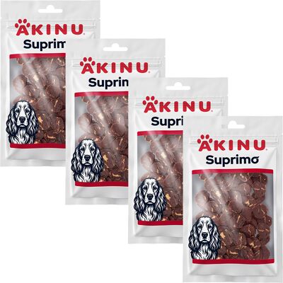 Akinu SUPRIMO Hovězí s kuřecí chrupavkou mini steak pamlsek pro psy 75 g MTP 4 ks Akinu SUPRIMO Hovězí s kuřecí chrupavkou mini steak pamlsek pro psy 75 g MTP 4 ks