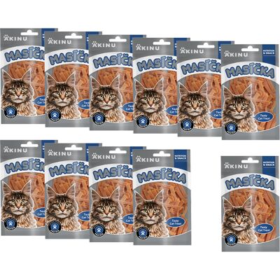 Akinu MASÍČKA Králičí nudličky pamlsek pro kočky 11 x 50 g Akinu MASÍČKA Králičí nudličky pamlsek pro kočky 11 x 50 g