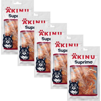 Akinu SUPRIMO Kachní plátky pro kočky mramorované 50 g MTP 5 ks Akinu SUPRIMO Kachní plátky pro kočky mramorované 50 g MTP 5 ks