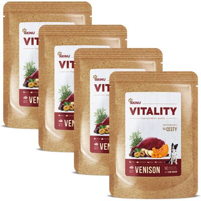 Akinu VITALITY na cesty zvěřina pro psy 4 x 150 g Akinu VITALITY na cesty zvěřina pro psy 4 x 150 g