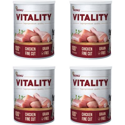 Akinu VITALITY Kuře jemně krájené konzerva pro psy 4 x 400 g Akinu VITALITY Kuře jemně krájené konzerva pro psy 4 x 400 g