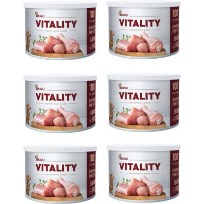 Akinu VITALITY Kuře jemně krájené konzerva pro psy 6 x 200 g Akinu VITALITY Kuře jemně krájené konzerva pro psy 6 x 200 g