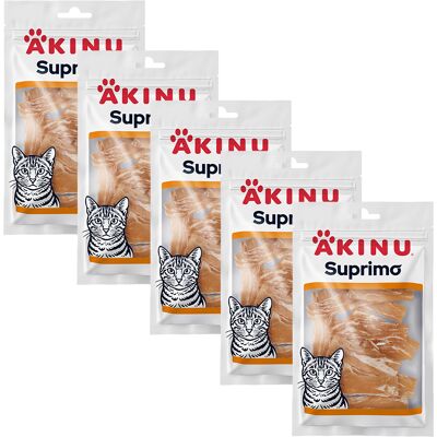 Akinu SUPRIMO Kuřecí plátky pro kočky mramorované 50 g MTP 5 ks Akinu SUPRIMO Kuřecí plátky pro kočky mramorované 50 g MTP 5 ks