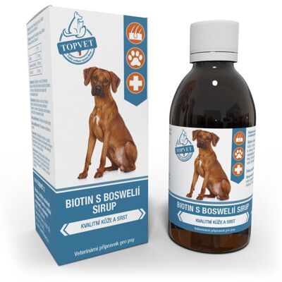 Topvet For Pets Biotin s boswélií sirup pro psy 200 ml Topvet For Pets Biotin s boswélií sirup pro psy 200 ml