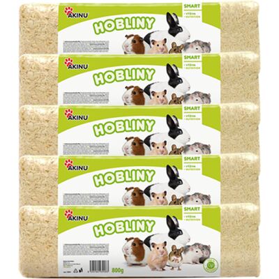 Akinu Lisované hobliny podestýlka pro malé / velké hlodavce a králíky 5 x 800 g Akinu Lisované hobliny podestýlka pro malé / velké hlodavce a králíky 5 x 800 g