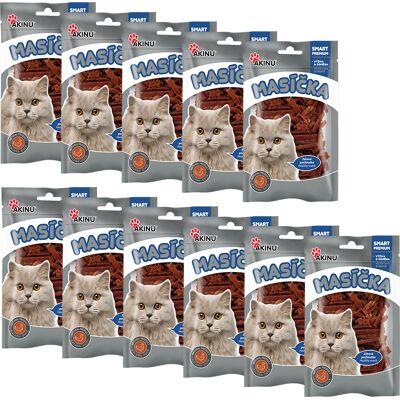Akinu MASÍČKA Kachní nudličky pamlsek pro kočky 11 x 50 g Akinu MASÍČKA Kachní nudličky pamlsek pro kočky 11 x 50 g