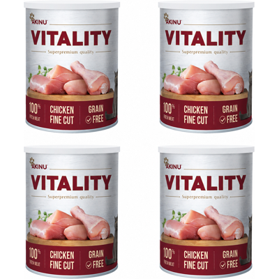 Akinu VITALITY Kuřecí jemně krájené konzerva pro kočky 4 x 400 g Akinu VITALITY Kuřecí jemně krájené konzerva pro kočky 4 x 400 g