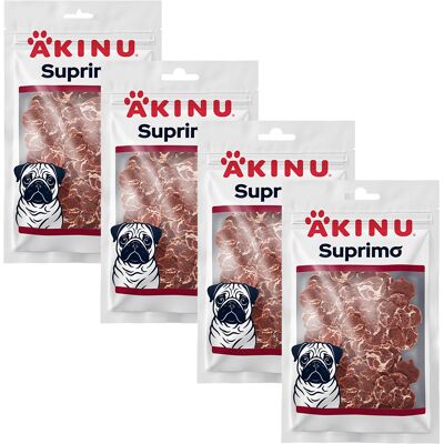 Akinu SUPRIMO Kachní s treskou mini steak pamlsek pro psy 75 g MTP 4 ks Akinu SUPRIMO Kachní s treskou mini steak pamlsek pro psy 75 g MTP 4 ks