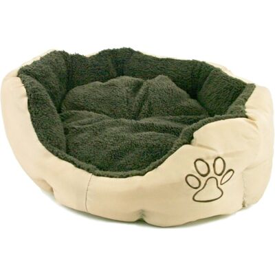 Akinu pelech nylon&fleece s tlapkou kulatý béžový S 45x40 cm Akinu pelech nylon&fleece s tlapkou kulatý béžový S 45x40 cm