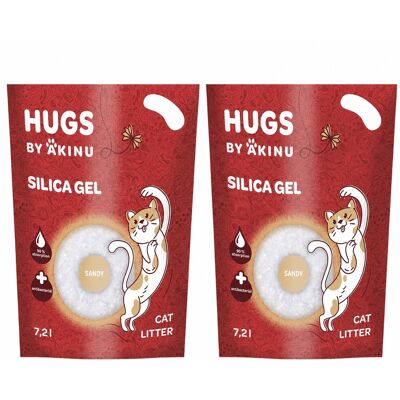 Akinu HUGS by Akinu Sandy Silika gel (jemný - 0,5 - 2 mm) stelivo pro kočky 2 x 7,2 l Akinu HUGS by Akinu Sandy Silika gel (jemný - 0,5 - 2 mm) stelivo pro kočky 2 x 7,2 l
