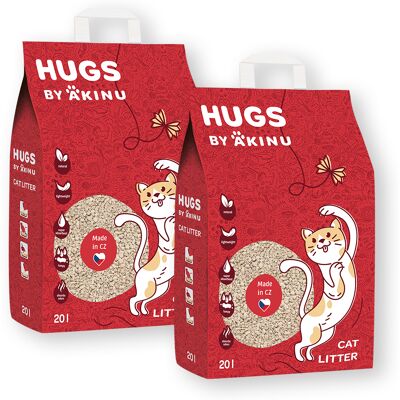 Akinu HUGS by Akinu Křemelinové stelivo pro kočky 2 x 20 l Akinu HUGS by Akinu Křemelinové stelivo pro kočky 2 x 20 l