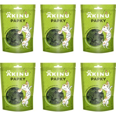 Akinu PAPKY Hvězda zelená pamlsek pro psy 6 x 100 g Akinu PAPKY Hvězda zelená pamlsek pro psy 6 x 100 g