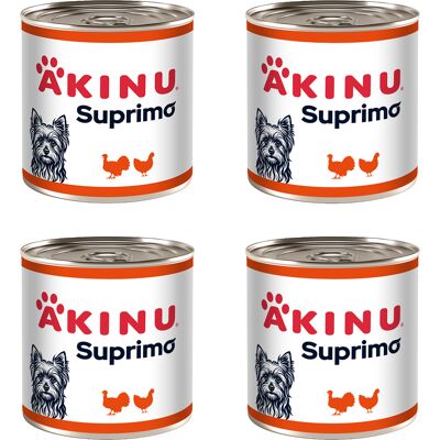 Akinu SUPRIMO Mleté s krůtím konzerva pro psy 400 g MTP 4 ks Akinu SUPRIMO Mleté s krůtím konzerva pro psy 400 g MTP 4 ks