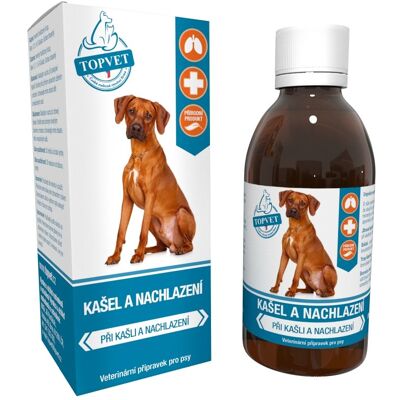 Topvet For Pets Kašel a nachlazení sirup pro psy 200 ml Topvet For Pets Kašel a nachlazení sirup pro psy 200 ml
