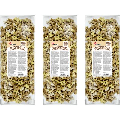 Akinu Kostičky sušenka pamlsek pro psy 2,2 cm 3 x 1 000 g Akinu Kostičky sušenka pamlsek pro psy 2,2 cm 3 x 1 000 g