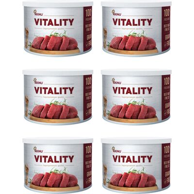 Akinu VITALITY Hovězí jemně krájená svalovina konzerva pro psy 6 x 200 g Akinu VITALITY Hovězí jemně krájená svalovina konzerva pro psy 6 x 200 g