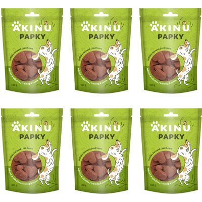 Akinu PAPKY Srdíčko červené pamlsek pro psy 6 x 100 g Akinu PAPKY Srdíčko červené pamlsek pro psy 6 x 100 g