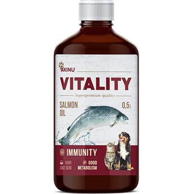 Akinu VITALITY lososový olej pro psy 500 ml Akinu VITALITY lososový olej pro psy 500 ml