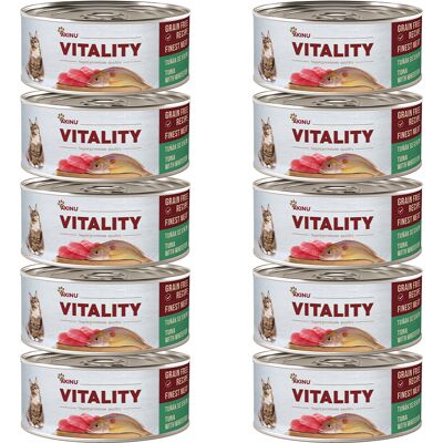 Akinu VITALITY Tuňák & síh konzerva pro kočky 10 x 70 g Akinu VITALITY Tuňák & síh konzerva pro kočky 10 x 70 g