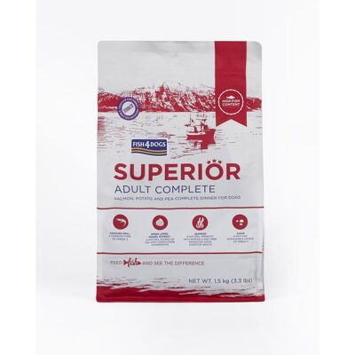 Fish4Dogs Granule velké pro dospělé psy Superior losos s bramborami 1,5 kg Fish4Dogs Granule velké pro dospělé psy Superior losos s bramborami 1,5 kg