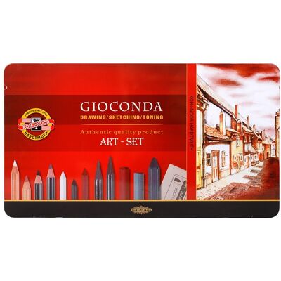 KOH-I-NOOR GIOCONDA 8891 - kreslířská sada pro suchou kresbu v plechovém pouzdře - 39 ks KOH-I-NOOR GIOCONDA 8891 - kreslířská sada pro suchou kresbu v plechovém pouzdře - 39 ks