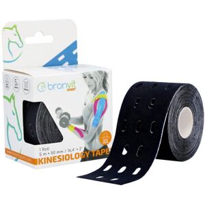 BronVit Sport Kinesio Tape děrovaný 5 cm x 5 m tejpovací páska černá BronVit Sport Kinesio Tape děrovaný 5 cm x 5 m tejpovací páska černá