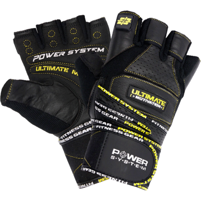 Power System Fitness rukavice ULTIMATE MOTIVATION černožluté - XXL Power System Fitness rukavice ULTIMATE MOTIVATION černožluté - XXL