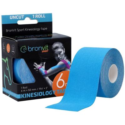 BronVit Sport Kinesio Tape classic 5 cm x 6 m tejpovací páska modrá BronVit Sport Kinesio Tape classic 5 cm x 6 m tejpovací páska modrá