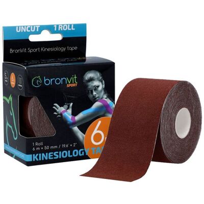BronVit Sport Kinesio Tape classic 5 cm x 6 m tejpovací páska kávová BronVit Sport Kinesio Tape classic 5 cm x 6 m tejpovací páska kávová