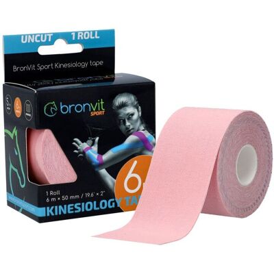 BronVit Sport Kinesio Tape classic 5 cm x 6 m tejpovací páska světle růžová BronVit Sport Kinesio Tape classic 5 cm x 6 m tejpovací páska světle růžová