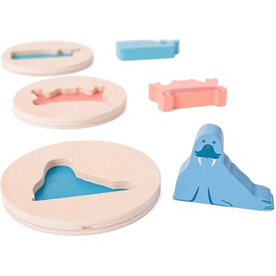BS Toys Dřevěná obrysová vkládačka BS Toys Dřevěná obrysová vkládačka