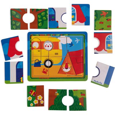 Moulin Roty Třívrstvé puzzle Les Popipop Moulin Roty Třívrstvé puzzle Les Popipop