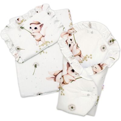 Baby Nellys Sada pro panenku 3D, zavinovovačka, peřinka a polštářek, Kitty Baby Nellys Sada pro panenku 3D, zavinovovačka, peřinka a polštářek, Kitty