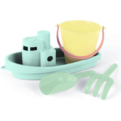 DANTOY loďka a hračky na písek 4ks Pastel Blue 24m+ DANTOY loďka a hračky na písek 4ks Pastel Blue 24m+