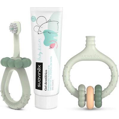 Suavinex Sada na ústní hygienu 3 ks zelená Suavinex Sada na ústní hygienu 3 ks zelená