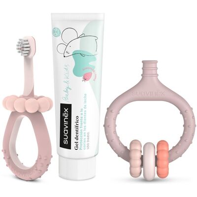 Suavinex Sada na ústní hygienu 3 ks růžová Suavinex Sada na ústní hygienu 3 ks růžová