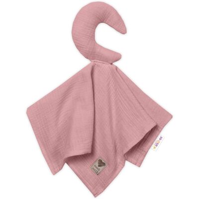 Baby Nellys Mušelínový mazlíček, přítulníček Měsíček, pudrový Baby Nellys Mušelínový mazlíček, přítulníček Měsíček, pudrový