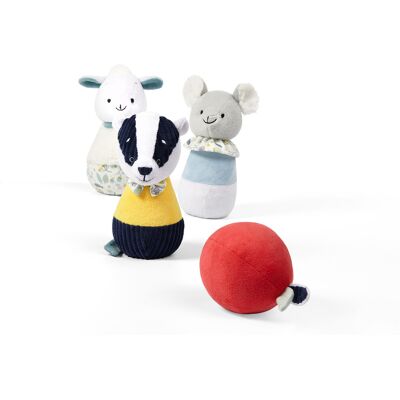 BabyOno BabyOno Have Fun Plush Bowling Pins - Sada plyšových kuželek BabyOno BabyOno Have Fun Plush Bowling Pins - Sada plyšových kuželek
