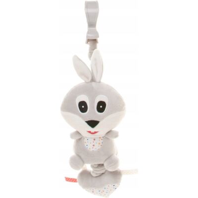 4BABY 4 BABY Závěsná plyšová hračka s melodií, Rabbit, šedá 4BABY 4 BABY Závěsná plyšová hračka s melodií, Rabbit, šedá