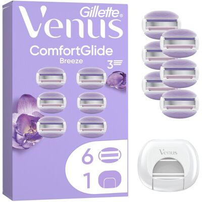 Gillette Venus ComfortGlide Breeze holicí hlavice + kryt na žiletku 6 ks Gillette Venus ComfortGlide Breeze holicí hlavice + kryt na žiletku 6 ks