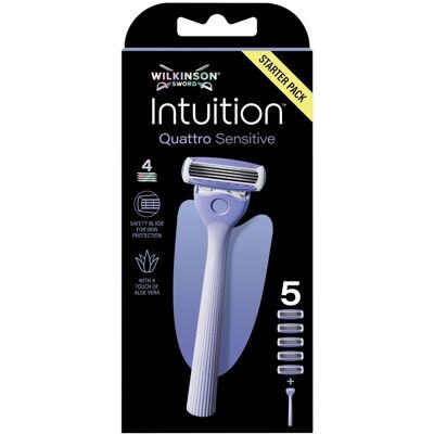Wilkinson Intuition Quattro Sensitive dámský holicí strojek + 5 hlavic Wilkinson Intuition Quattro Sensitive dámský holicí strojek + 5 hlavic