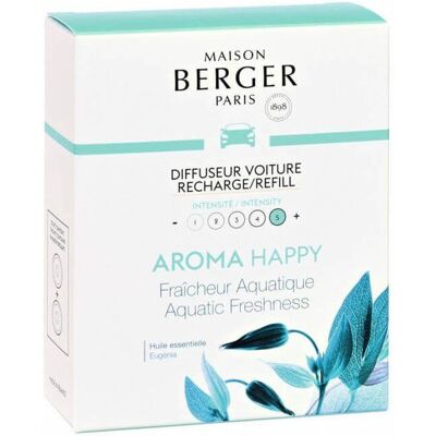 Maison Berger Paris Náhradní náplň do difuzéru do auta Aroma Happy Aquatic Fresheness (Car Diffuser Recharge/Refill) 2 ks Maison Berger Paris Náhradní náplň do difuzéru do auta Aroma Happy Aquatic Fresheness (Car Diffuser Recharge/Refill) 2 ks