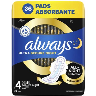 Always Noční hygienické vložky Ultra Secure Night 36 ks Always Noční hygienické vložky Ultra Secure Night 36 ks
