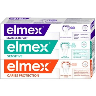 Elmex Ochrana proti zubnímu kazu Zubní pasta 3x75ml - Zubní pasta Elmex Ochrana proti zubnímu kazu Zubní pasta 3x75ml - Zubní pasta