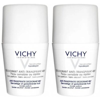 Vichy Deodorant roll-on pro velmi citlivou nebo epilovanou pleť - Antiperspirant 48h - Pro velmi citlivou nebo epilovanou pleť Roll-On (2 x 50ml) Vichy Deodorant roll-on pro velmi citlivou nebo epilovanou pleť - Antiperspirant 48h - Pro velmi citlivou nebo epilovanou pleť Roll-On (2 x 50ml)