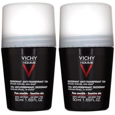 Vichy Muži 72H Antiperspirant Deodorant Roll-On 2x50ml Vichy Muži 72H Antiperspirant Deodorant Roll-On 2x50ml