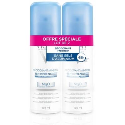 Vichy Minerální Dezodorant 48H Bez Hliníku, 2x125 ml Vichy Minerální Dezodorant 48H Bez Hliníku, 2x125 ml