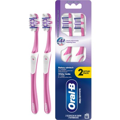 Oral B Zubní kartáček Pro-3D White Whitening Clean Medium 2 ks Oral B Zubní kartáček Pro-3D White Whitening Clean Medium 2 ks