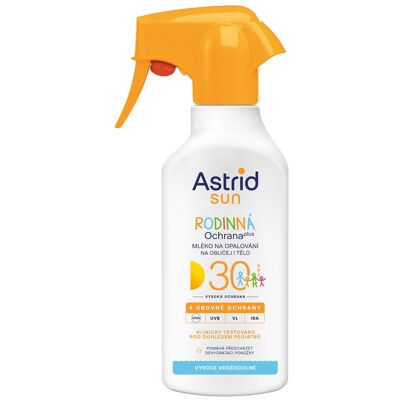 Astrid Sun SPF 30 rodinný opalovací sprej - Ochrana před sluncem Astrid Sun SPF 30 rodinný opalovací sprej - Ochrana před sluncem