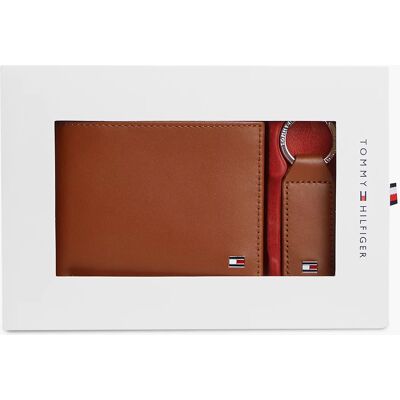 Tommy Hilfiger Pánská kožená sada - peněženka a klíčenka Gifting AM0AM07931GVI Tommy Hilfiger Pánská kožená sada - peněženka a klíčenka Gifting AM0AM07931GVI